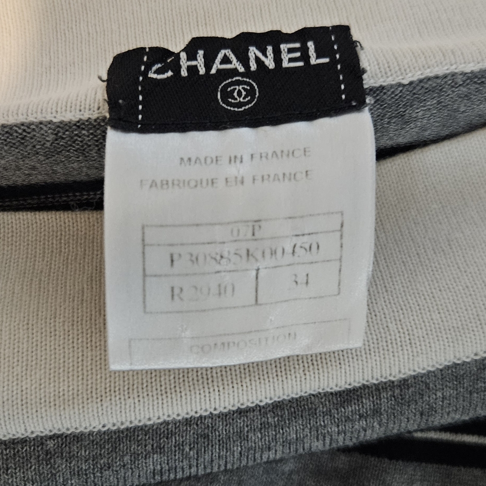 Chanel Striped Gray and Black Dress 34 - Picture 9 of 9